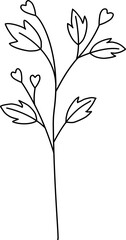 floral flower plant lineart,doodle for invitation card
