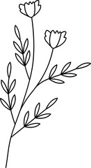 Obraz premium floral flower plant lineart,doodle for invitation card