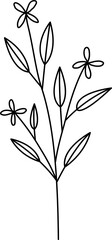 Wreath floral flower plant lineart,doodle for invitation card