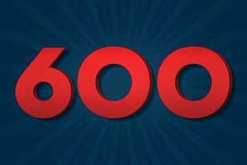 600 six hundred Number count template poster design. decoration abstract