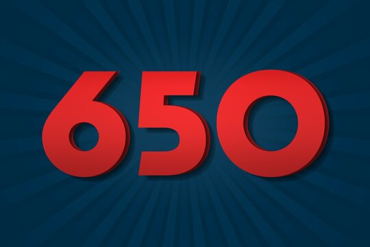 650 six hundred and fifty Number count template poster design. icon