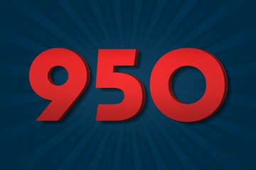950 nine hundred and fifty Number count template poster design. reward icon
