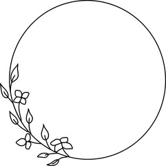 Wreath floral flower plant lineart,doodle for invitation card
