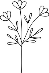 Wreath floral flower plant lineart,doodle for invitation card