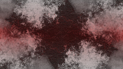 Beautiful powder effect watercolor grunge. Abstract red wall scratch painting. Black and red texture of grunge stone. Creepy dark old wall texture. Colorful old wall with stains of paint. 