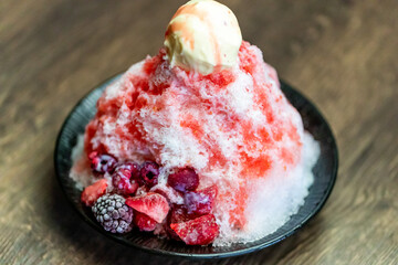 イチゴ味かき氷