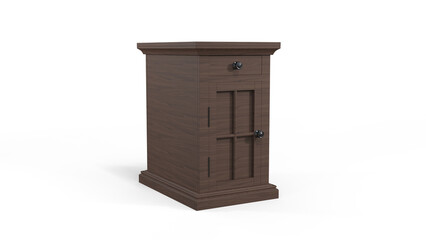 Side Table angle view with shadow 3d render