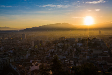 Fototapeta na wymiar Marseille , France - Panorama lever de soleil Marseille 