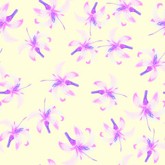 Gray Seamless Background. Pink Pattern Textile. Coral Tropical Nature. Watercolor Vintage. Flora Leaves. Floral Textile. Spring Art. Wallpaper Texture.