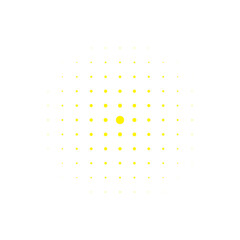 Yellow Halftone Art. Texture Modern. Abstract Dots. Round Shape. Design Illustration. Effect Backdrop. Graphic Element. Dot Art. Gradient Backdrop.