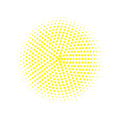 Yellow Halftone Element. Texture Background. Abstract Modern. Round Set. Design Set. Effect Illustration. Graphic Backdrop. Dot Shape. Gradient Half.