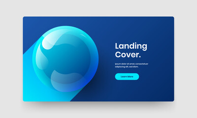 Multicolored realistic balls placard illustration. Original horizontal cover design vector template.