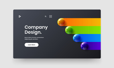 Simple realistic balls poster illustration. Multicolored catalog cover design vector concept.