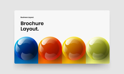 Bright corporate identity vector design template. Abstract 3D balls presentation layout.