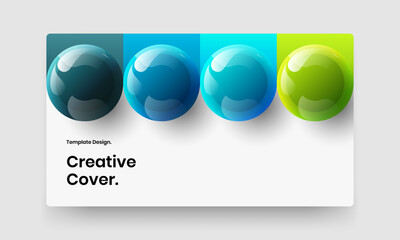 Clean company identity vector design template. Modern realistic balls front page illustration.