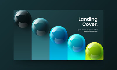 Clean cover vector design concept. Modern 3D spheres postcard illustration.
