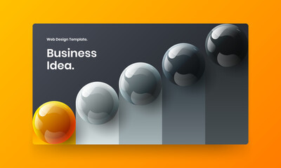 Bright brochure design vector layout. Fresh 3D spheres presentation concept.
