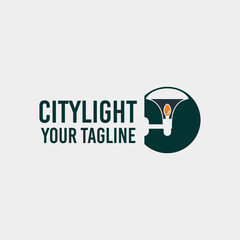 simple design city lights logo illustration