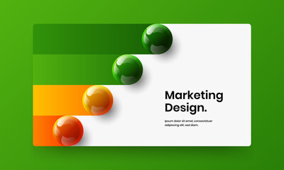 Original booklet design vector illustration. Creative realistic balls site concept.