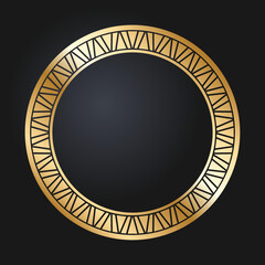 Beautiful round golden frame. Festive design. Gold border. Round frames vector.
