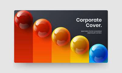 Original 3D spheres handbill illustration. Bright landing page vector design concept.