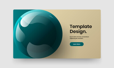 Unique 3D spheres corporate identity concept. Creative catalog cover design vector layout.