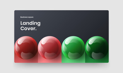 Fresh 3D spheres postcard illustration. Creative leaflet design vector template.
