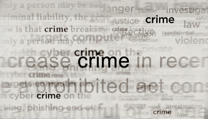 Headline titles media with Crime and criminal 3d illustration