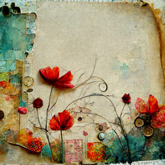 Floral Collage and Scrapbook Backgrounds