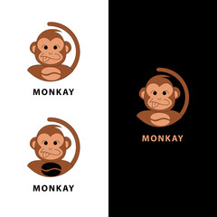 flat design single monkey icon vector illustration