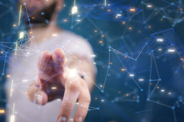 Communication technology for internet business. Global world network