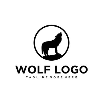 Silhouette Wolf Logo Design