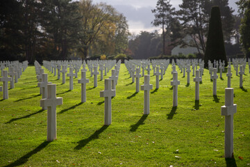 american cemetery in normandy with the dead of d-day
