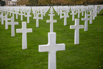 american cemetery in normandy with the dead of d-day
