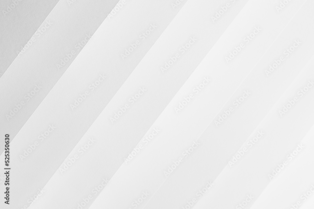 Poster white abstract geometric background with soft light parallel inclined diagonal paper stripes with gr