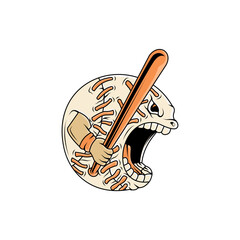 baseball ball character mascot cartoon illustration design