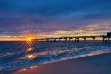 Starburst Sun at the Pier Sunrise
