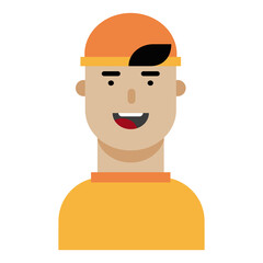 cute male character illustration in flat design
