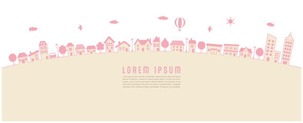 Simple cityscape decoration; vector illustration