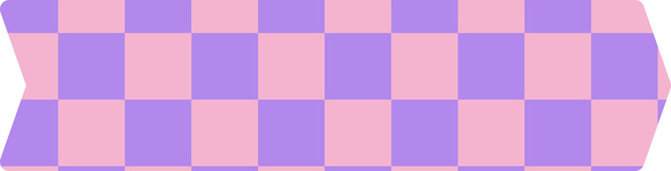 Fototapeta premium cute aesthetic checkers planner banner tag label masking tape decoration