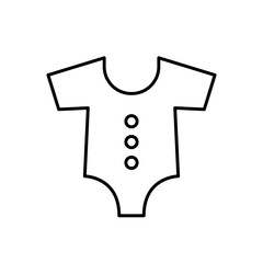 Simple baby bodysuit outline vector icon. EPS 10.. Kids fashion flat clothes.... Newborns bodysuits. Basic baby clothing. Body children front side.... For app, web, design, dev, ui, graphic, business.