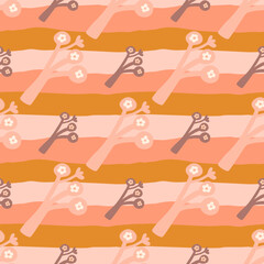 Strange shapes flower seamless pattern. Contemporary botanical floral ornament.