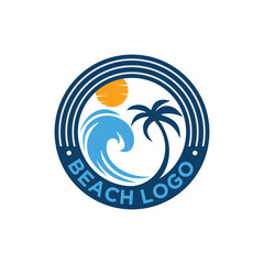 Obraz premium Wave Beach Logo Design