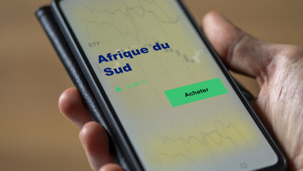 Investir dans un fonds etf afrique du sud AFRIQUE DU SUD sur un écran. Graphique, courbes, chandelles d'ETF.