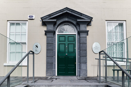 WATERFORD - IRELAND - MAY 21-2021 entrance to the silver museum. new museum in town