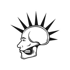 skull head punk vector illustration