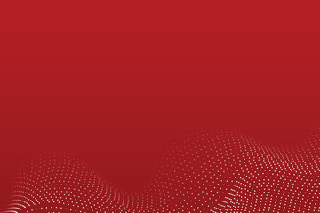 Technology Banner. Red Particle Wave Abstract Background. Vector