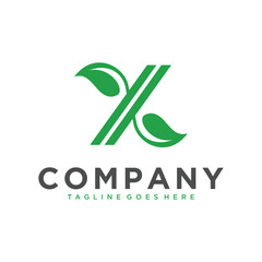 Leaf Letter X Logo Design