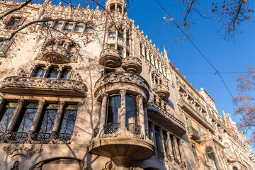 Passeig de Gracia, one of the main avenues in Eixample district of Barcelona, Spain