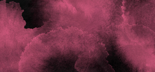 Shades of dark pink black water colors blobs background